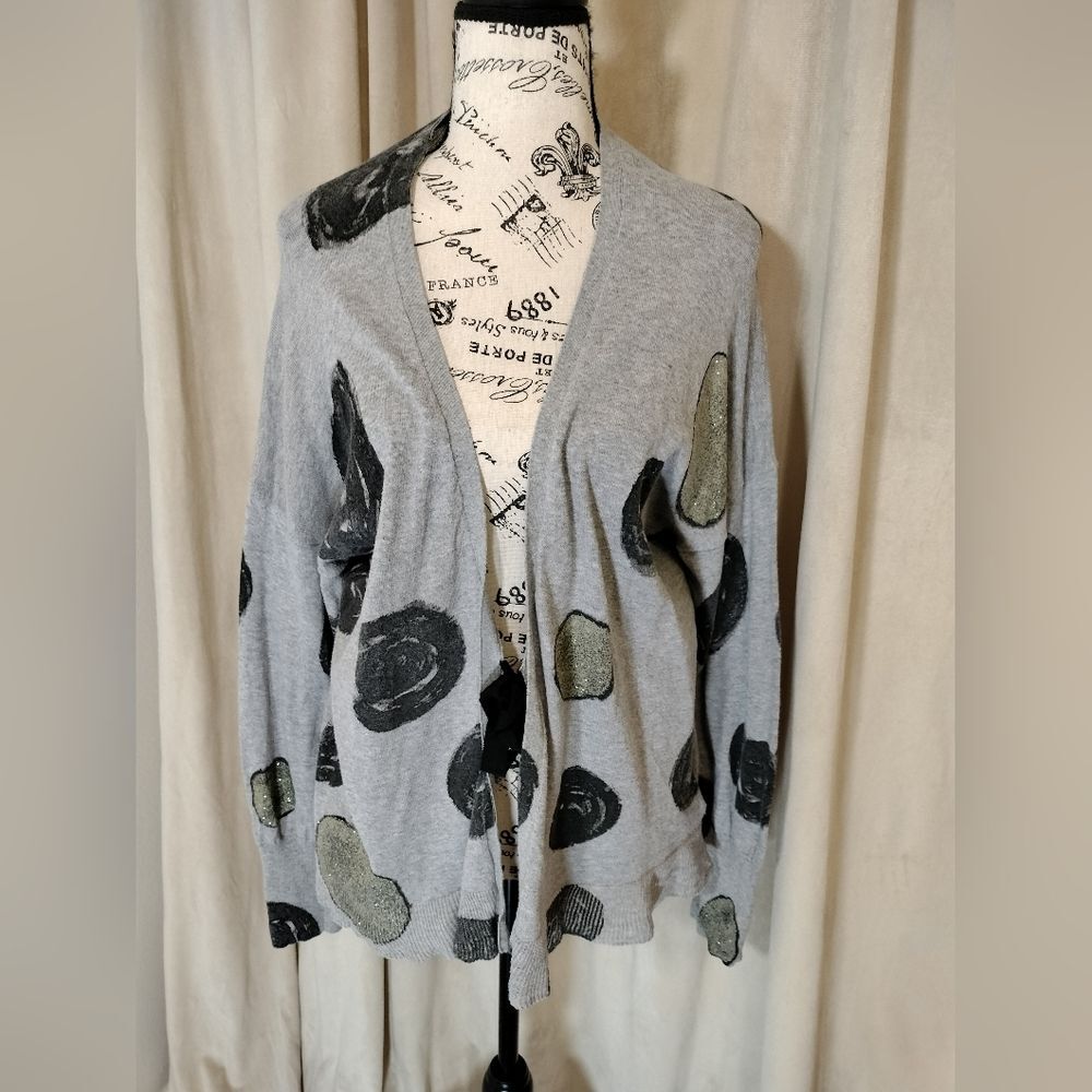 Vera Wang Simply Vera Lightweight Gray & Black Women's Sweater. Size XL - Picture 8 of 8